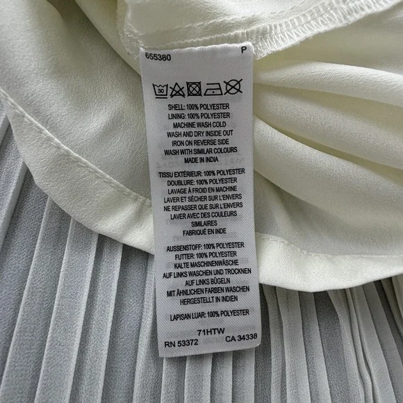 French Connection White Lace Bodice Pleated Maxi Dress Spaghetti Straps US 10 - Picture 3 of 6